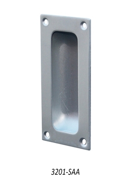 3201-SAA Rectangular flush pull handle, Satin anodised aluminium