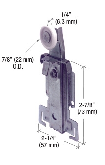 N-6550 Replacement nylon Acme wardrobe door roller 7/8