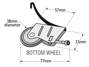 PCH-CE-80 Replacement wheels for sliding wardrobe doors - dimensions