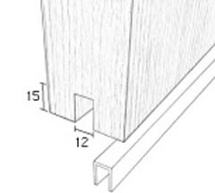 S1702 Plastic protective channel for bottom of sliding doors, dimensions