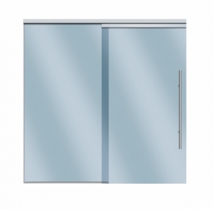 Compact-X Soft Brake Fixed Panel System for glass - 1 fixed panel, 1 sliding door