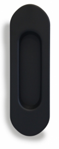 777300 Oval recessed flush pull handle, Black