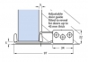COBURN 97780 Adjustable floor guide for sliding doors - dimensions