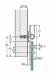 Projeto 45G frameless glass sliding door gear - cross section dimensions